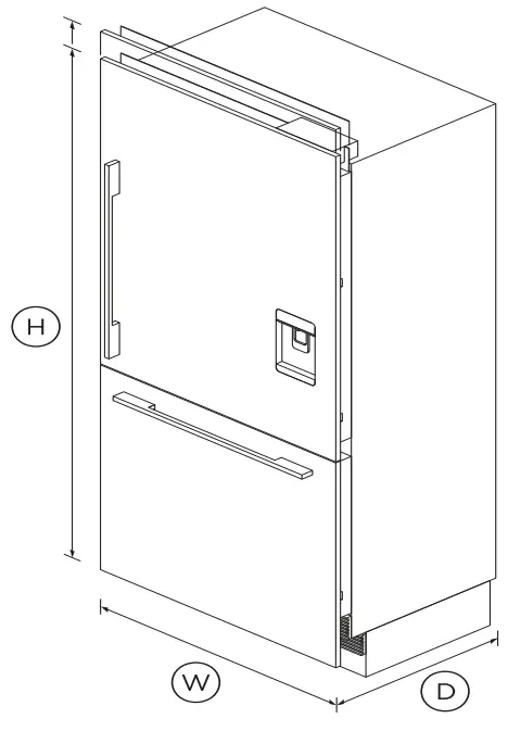 FISHER PAYKEL RS36W80RU1 N Integrated Refrigerator - DIMENSIONS