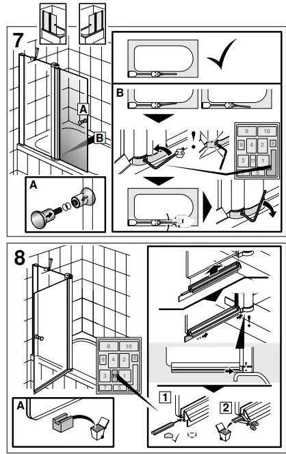 Gustavsberg LOGIC VZ 100 Bath Screen Elox-Gloss-fig11