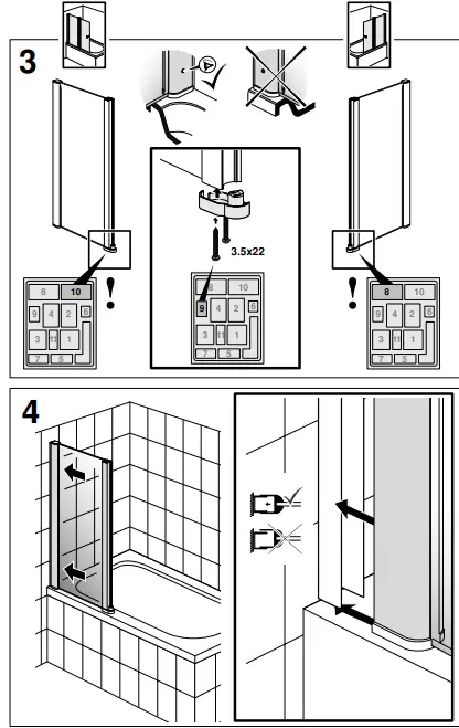 Gustavsberg LOGIC VZ 100 Bath Screen Elox-Gloss-fig8