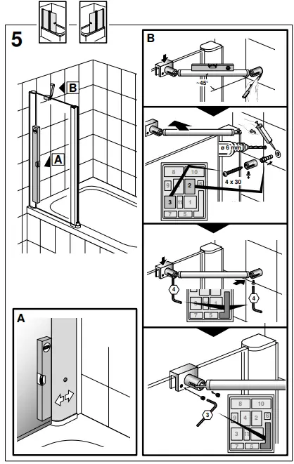 Gustavsberg LOGIC VZ 100 Bath Screen Elox-Gloss-fig9