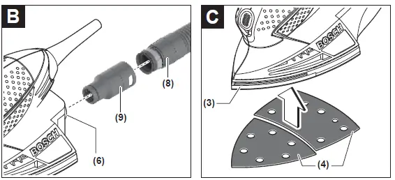 BOSCH PSM 100 80 Watt Electric Multi Detail Palm Sander Kit-3