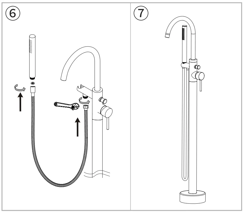 OCEAMIXCG88MB Floor-Mounted Mixer Installation Instruction illustration