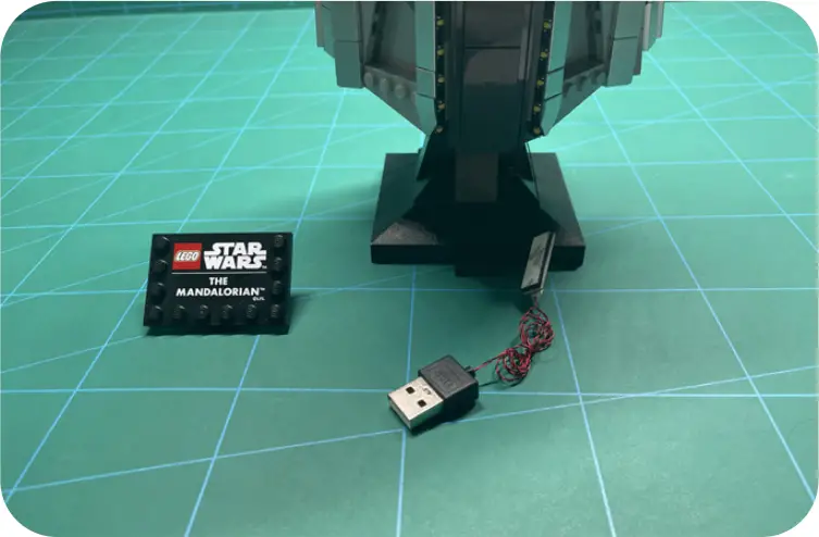 GAME OF BRICKS Light Kit for The Mandalorian Helmet Step 5_G