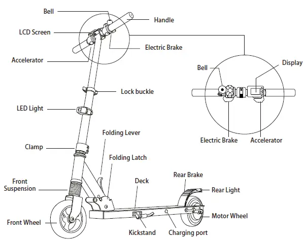 zinc folding electric flex scooter-1