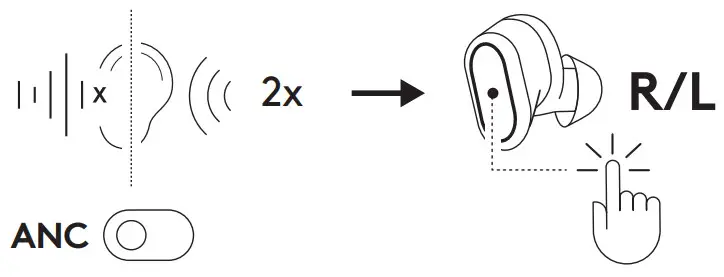 logitech Zone True Wireless - earbud under
