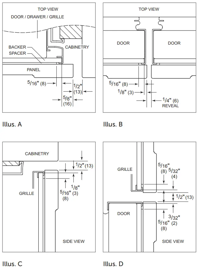 SUB-ZERO Classic Series Triple Flush Inset fig 8