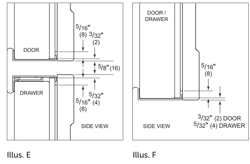 SUB-ZERO Classic Series Triple Flush Inset fig 9
