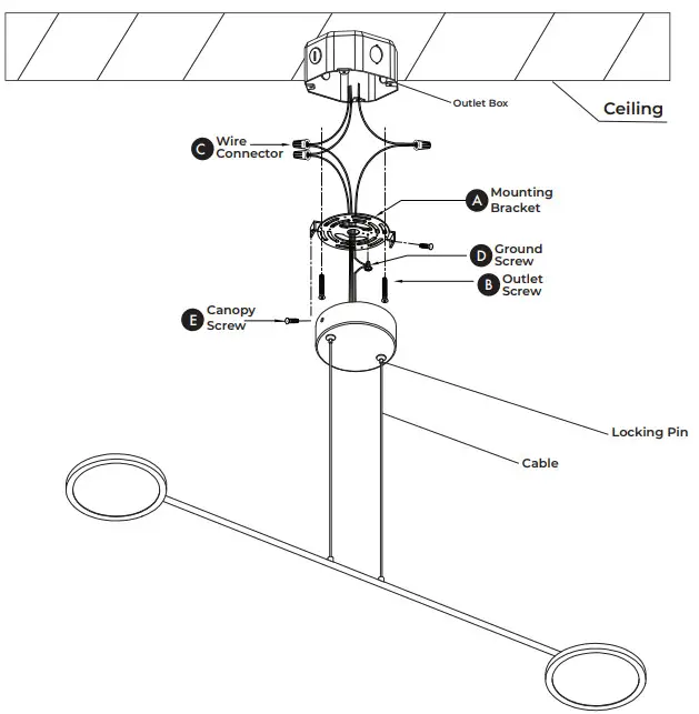 VONN VAP2192 Antique Brass Torino 2 Light-Fixture Diagram