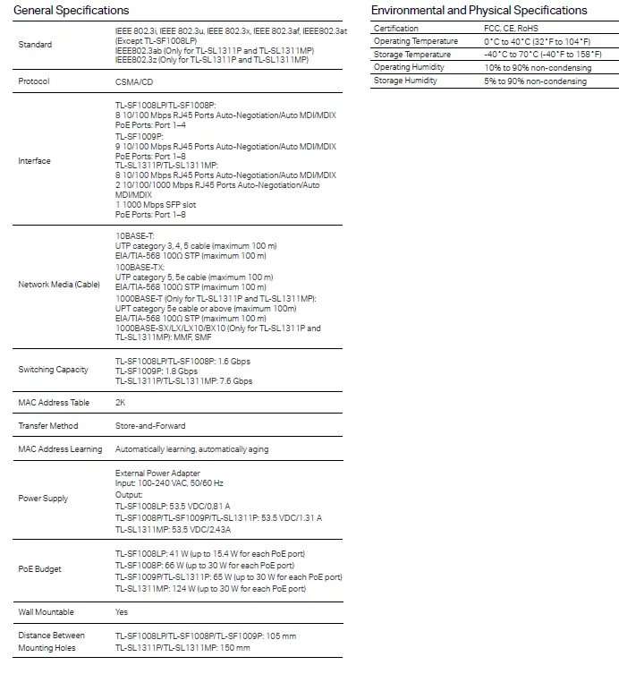 tp-link TL-SF1008LP Unmanaged Desktop PoE-PoE+ Switch 2
