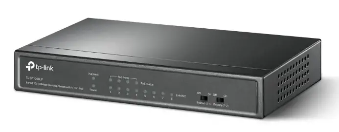 tp-link TL-SF1008LP Unmanaged Desktop PoE-PoE+ Switch