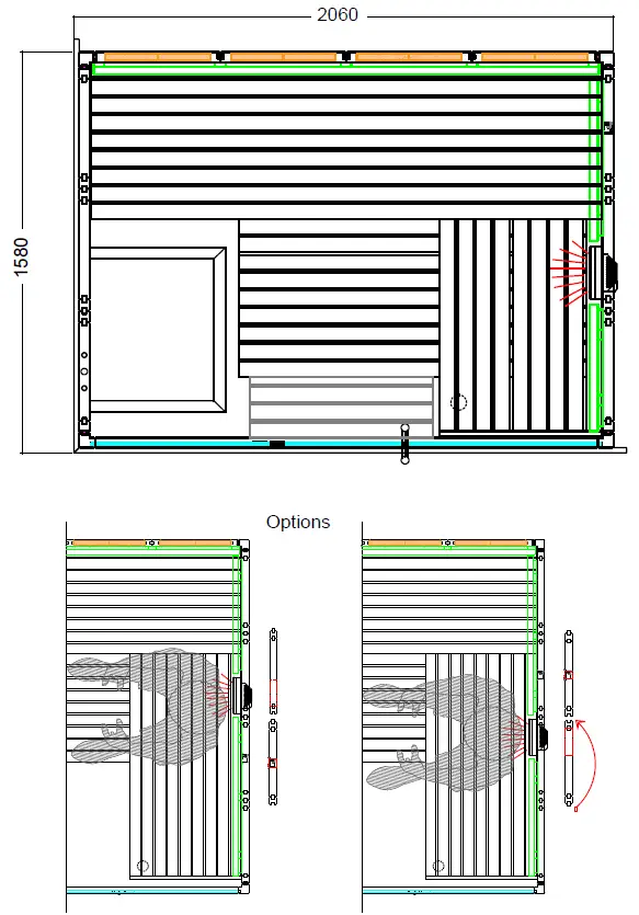 sentiotec 1-052-962 Solid Wood Sauna 6