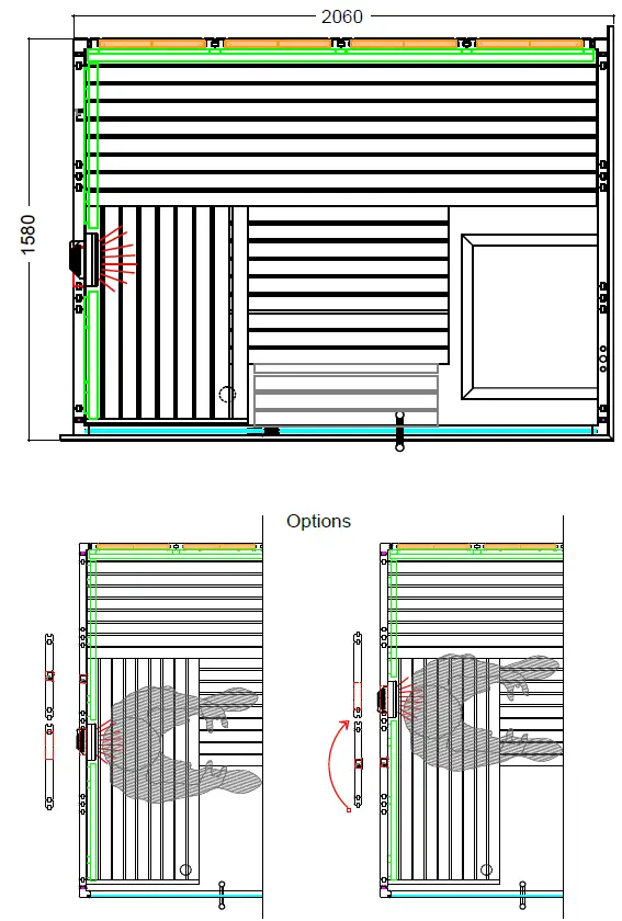sentiotec 1-052-962 Solid Wood Sauna 7