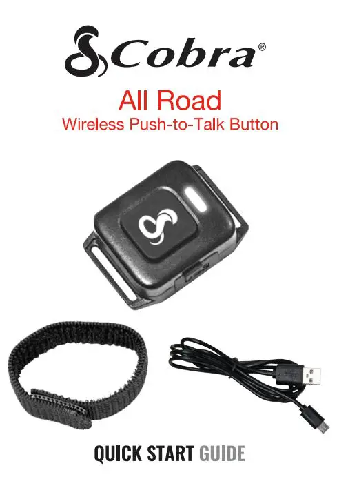 Cobra CBPT01 All Road Wireless Push-To-Talk Button User Guide