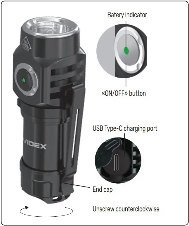 VIDEX VLF A055 LED Portable Flashlight - FIGURE 2