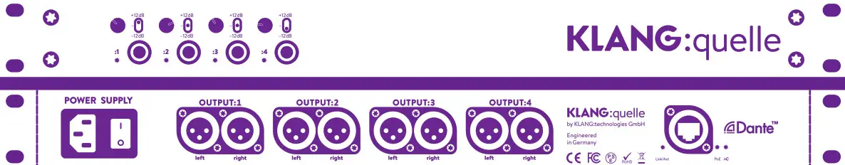KLANG Dante 4 channel headphone amp - 1