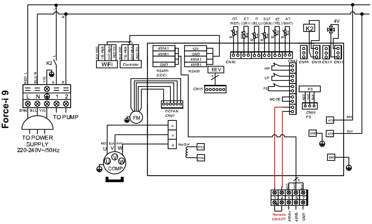 EVO HEAT EVO Force-i Inverter Pool and Spa Heat Pump - Diagrams