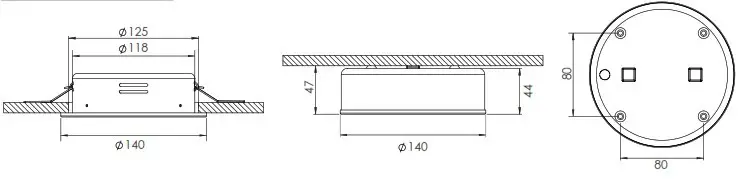 SUNNY EDLT Series Emergency Downlight - Dimension (mm)
