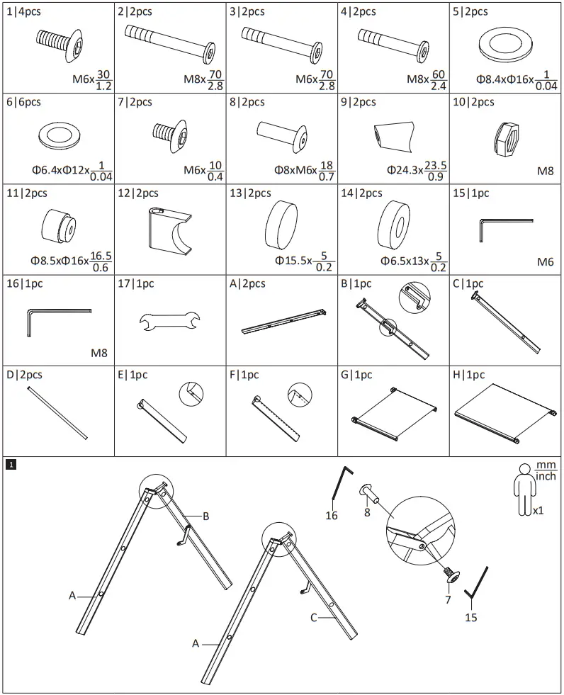 vidaxl 312184 Folding Garden Chair - Figure 1