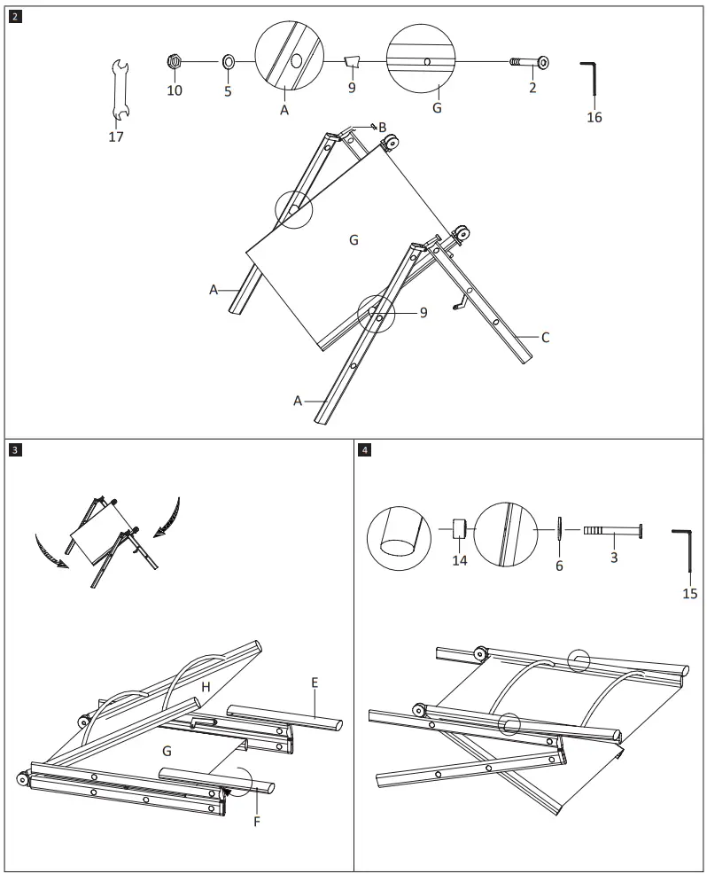 vidaxl 312184 Folding Garden Chair - Figure 2