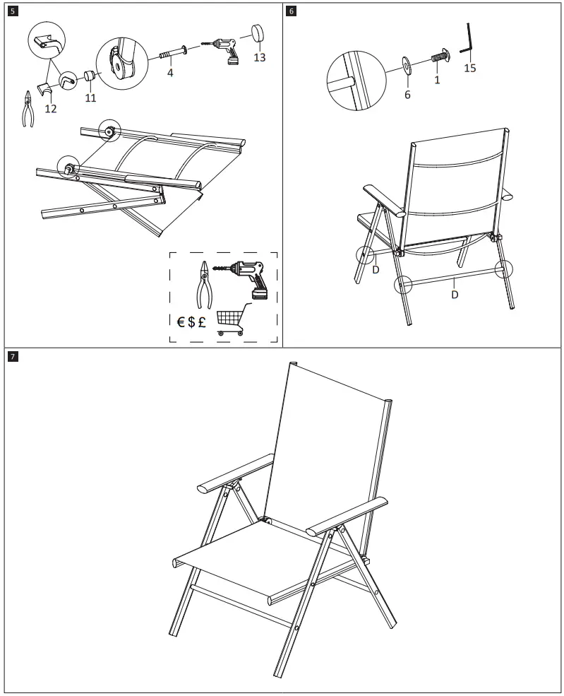 vidaxl 312184 Folding Garden Chair - Figure 3