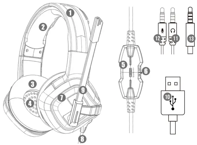 August Gaming Headset EPG100L - product description