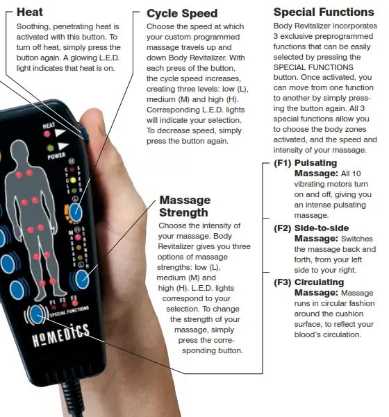 Homedics MM-650 Body Revitalizer 10-motor Full Body Massager - Cycle Speed