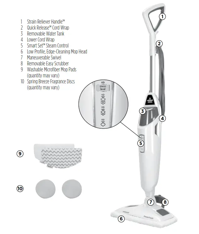 Bissell 1940 Series Powerfresh Steam Mop - Product View