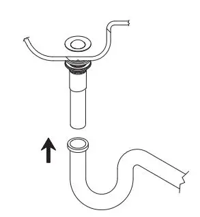 PROFLO PFWSC8860 Two Handle Widespread Lavatory Faucet Instructions - Connect tail piece on pop-up drain to waste outlet