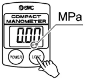 SMC PPA100 Compact Manometer AR Regulator - Units Display1
