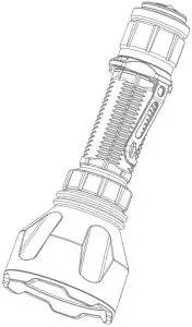 OLIGHT 6972378121325 Warrior X Turbo 1100 Lumen 1000 Meter Throw Tail Switch 21700 Battery