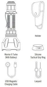 OLIGHT 6972378121325 Warrior X Turbo 1100 Lumen 1000 Meter Throw Tail Switch 21700 Battery - IN THE BOX