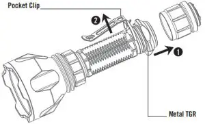 OLIGHT 6972378121325 Warrior X Turbo 1100 Lumen 1000 Meter Throw Tail Switch 21700 Battery - Metal TGR