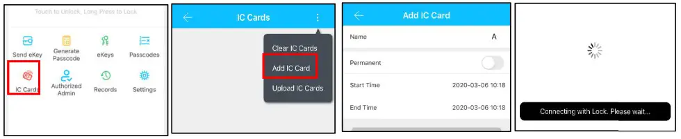 Guangzhou Weshine Electronic Technology S1 TTB Smart Lock- Add card