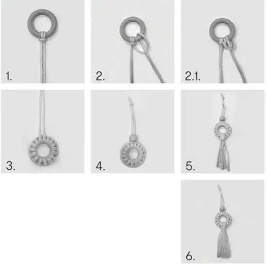 anko Christmas Craft DIY Macrame Ornaments Kit - Bead Ring Tassel