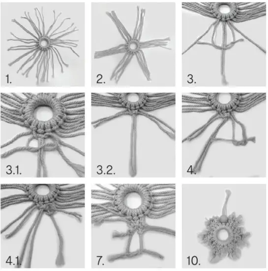 anko Christmas Craft DIY Macrame Ornaments Kit - Star Ornament