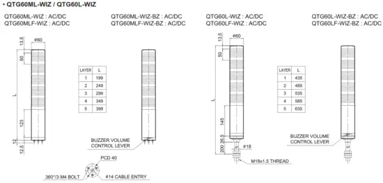 QLIGHT QTG WIZ Wireless LED Steady Flashing Tower Light - fig 5
