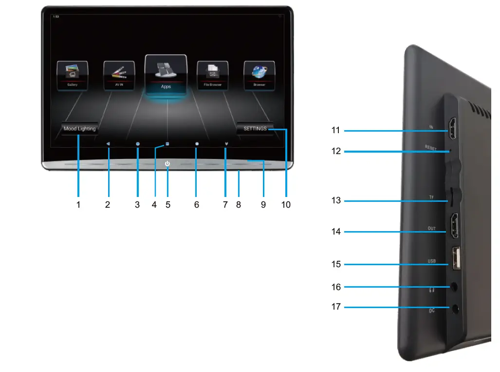 Hangzhou-Daimaier-E-Commerce-D133VIDEO-Ventray-13.3-Inch-Android-10-Car-Headrest-Video-Player-fig-6