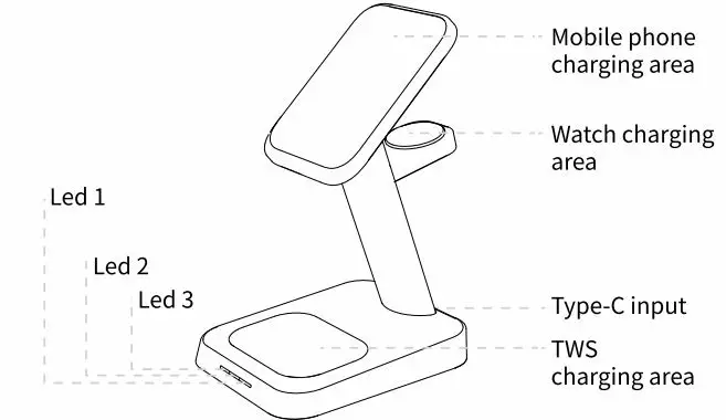 Shenzhen-Meskey-Technology-W68 3-In-1-Smartwatch-Charging-Station-Wireless-Phone-Charger-1
