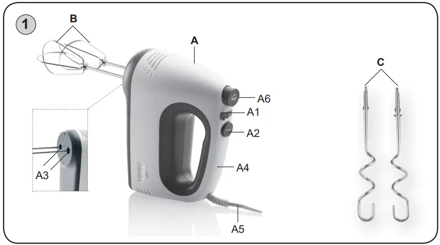 eta Crema II Hand Mixer Electric Hand Beater - DESCRIPTION