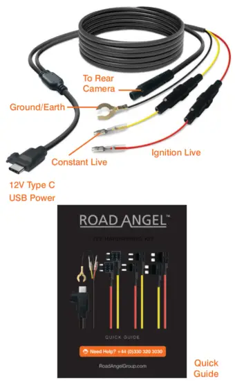 ROAD ANGEL Aura HD3 Type C 12v Hardwiring Kit - box