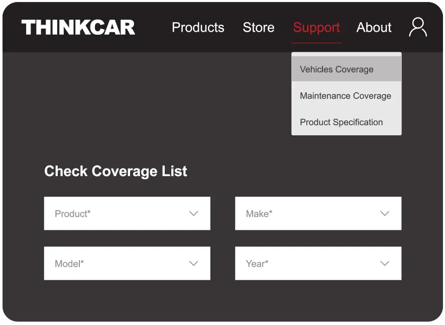 THINKCAR THINKDIAG 2 Automotive Diagnostic Device - Vehicle Coverage