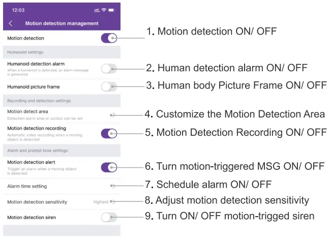 Motion Detection Management