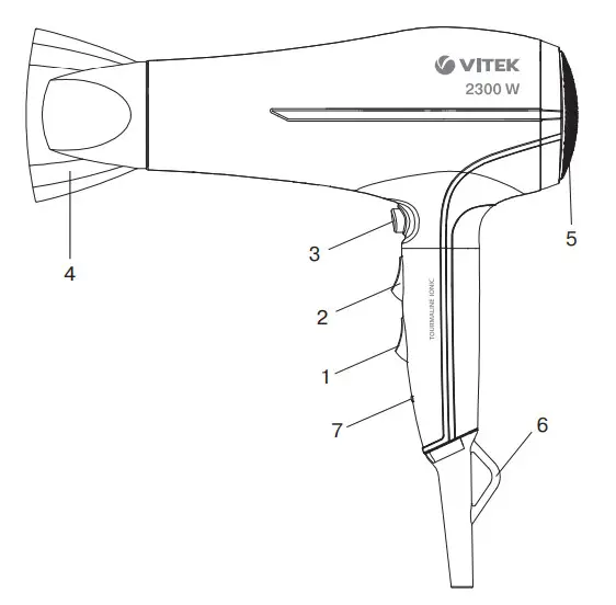 VITEK VT-1303 Hair Dryer - figure 1