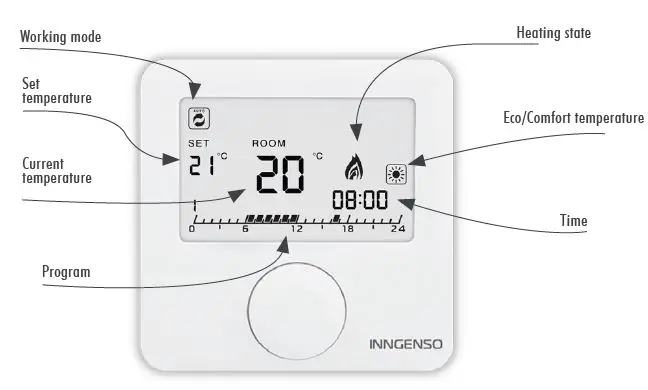 INNGENSO IT101 Wireless Digital WiFi Thermostat 5