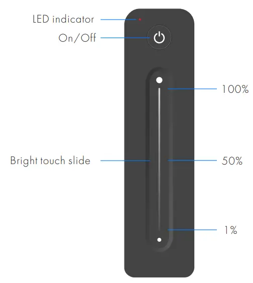 ledyilighting R11 Ultrathin Touch Slide RF Remote Controller - remote 1