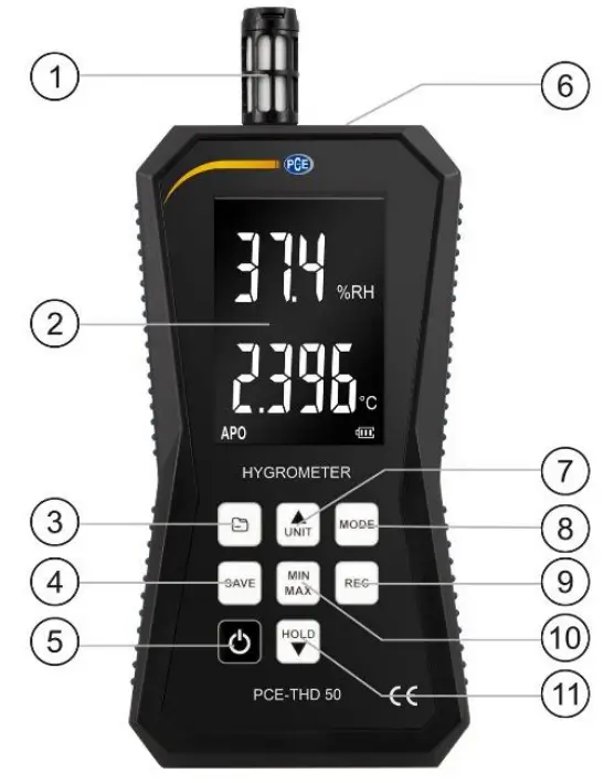 PCE Instruments PCE-THD 50 Temperature and Humidity Data Logger - 1
