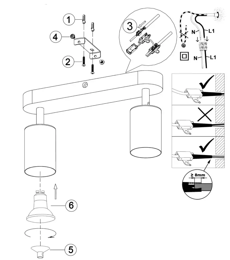 OTTO-S0R0N02NP2-BKLicht 2-Bulb-Spot-Lamp-FIG1