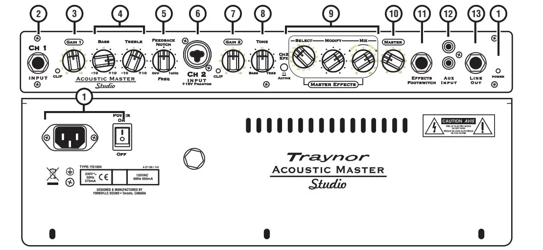 Traynor AMSTUDIO Acoustic Master Studio - parts
