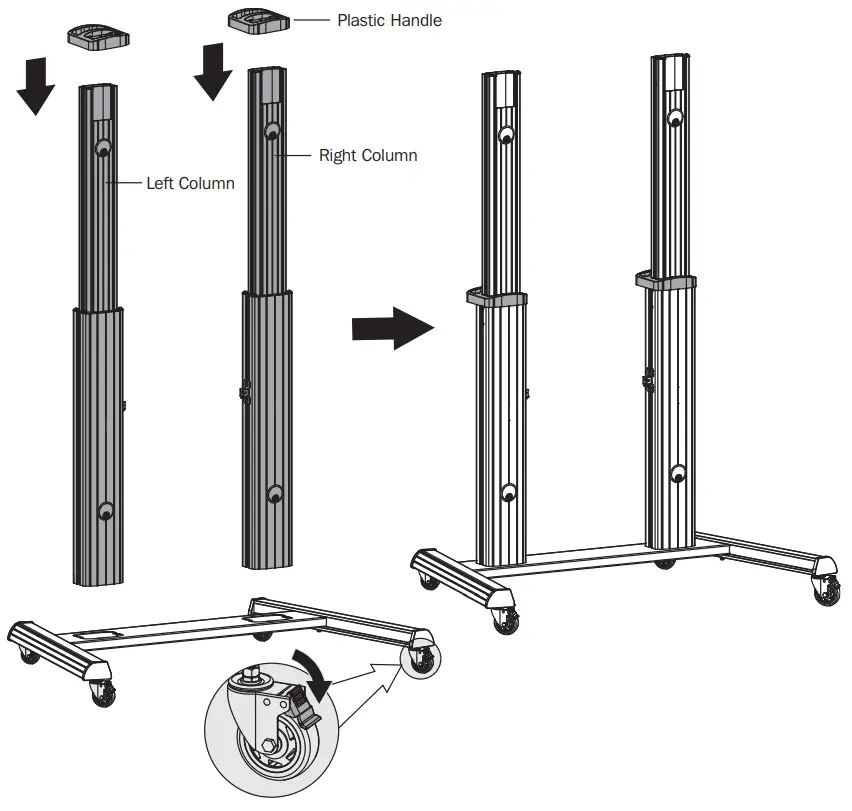 TRIPP LITE DMCS60100XX Heavy Duty Mobile Flat Panel Floor Stand - Adjust Column Height 1
