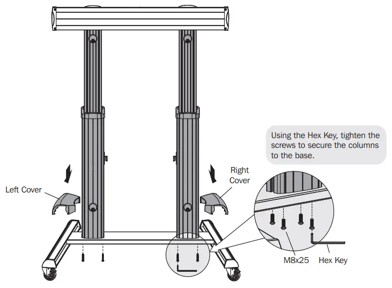 TRIPP LITE DMCS60100XX Heavy Duty Mobile Flat Panel Floor Stand - Adjust Column Height 3
